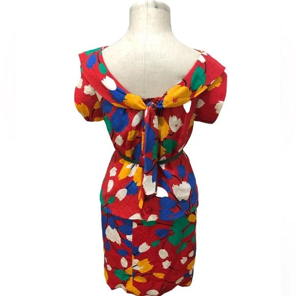 FINAL MARKDOWN Vintage Rainbow Color Block 2 pc. Set  XS Rare - Picture 7 of 10